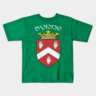 Byrne / Faded Style Family Crest Design Kids T-Shirt